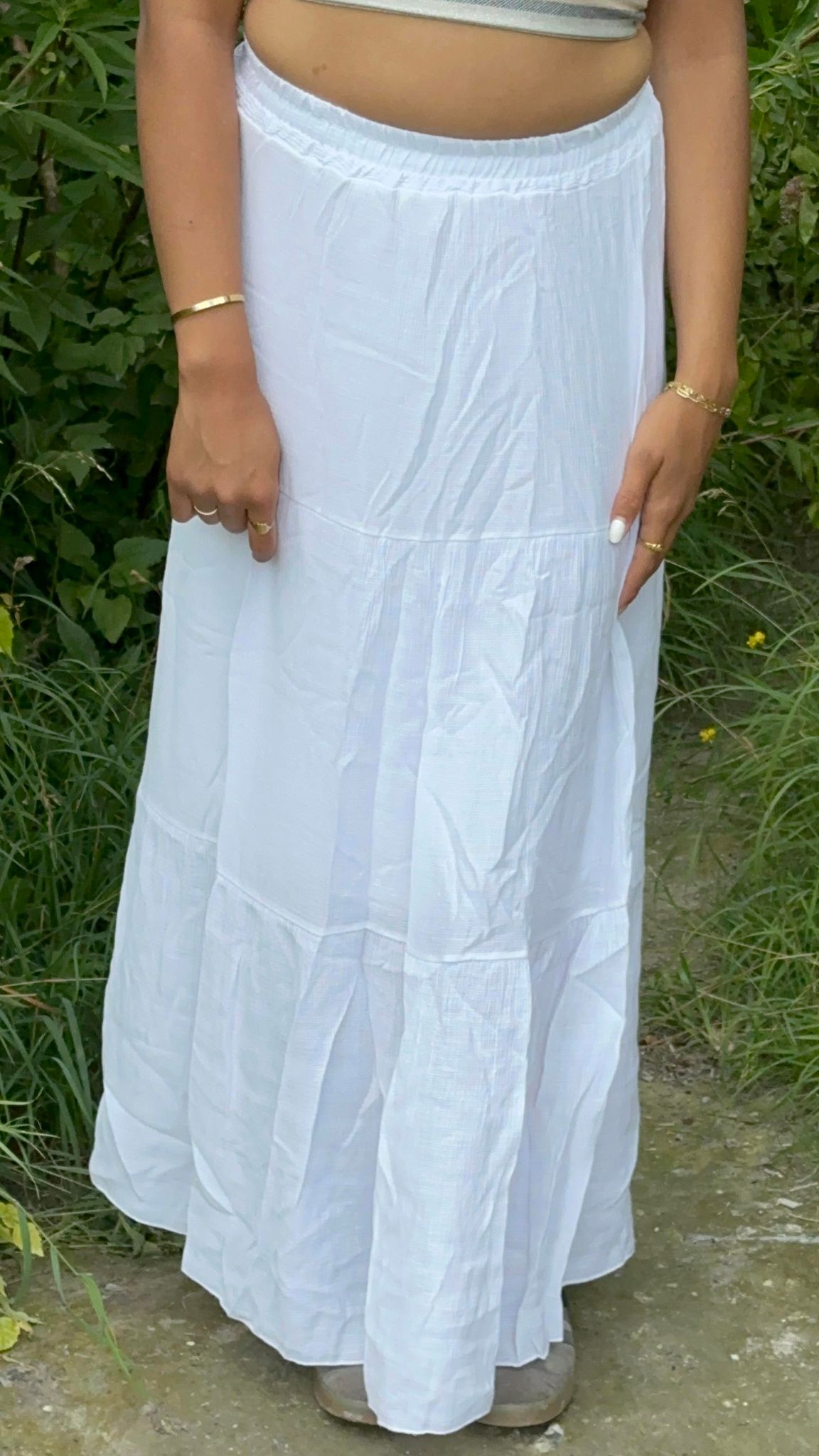 Kiera long skirt - White
