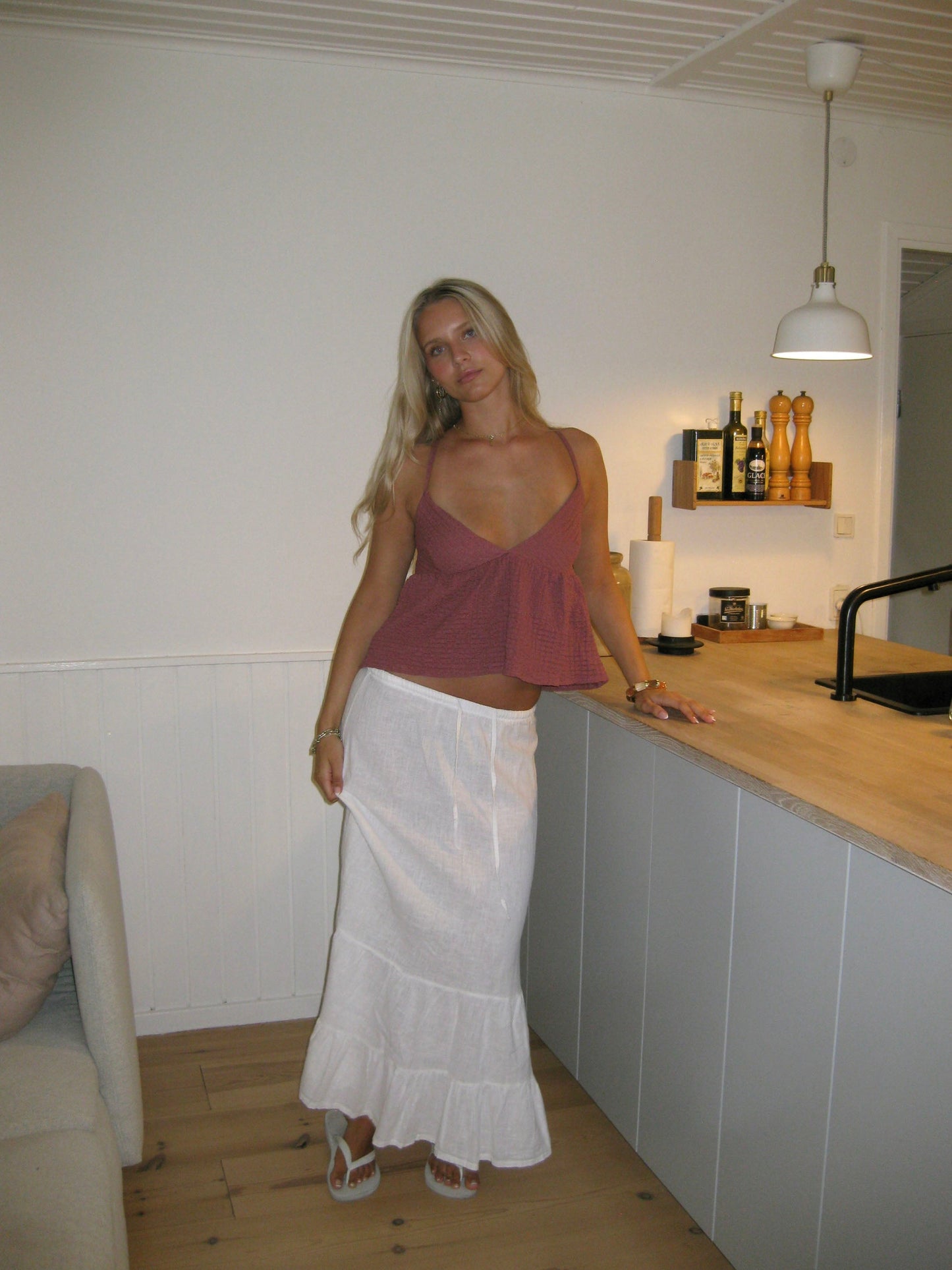 Huda maxi skirt - White