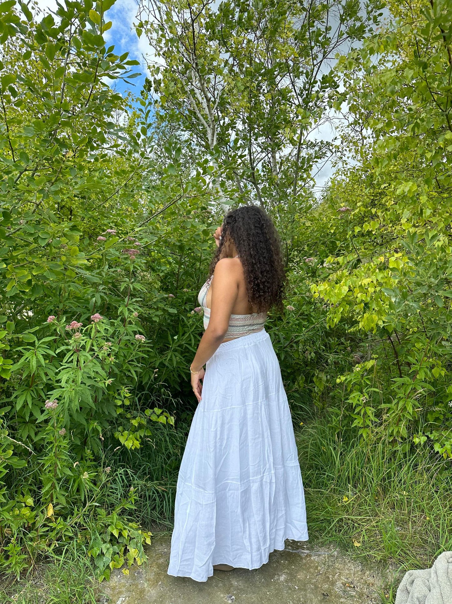 Kiera long skirt - White