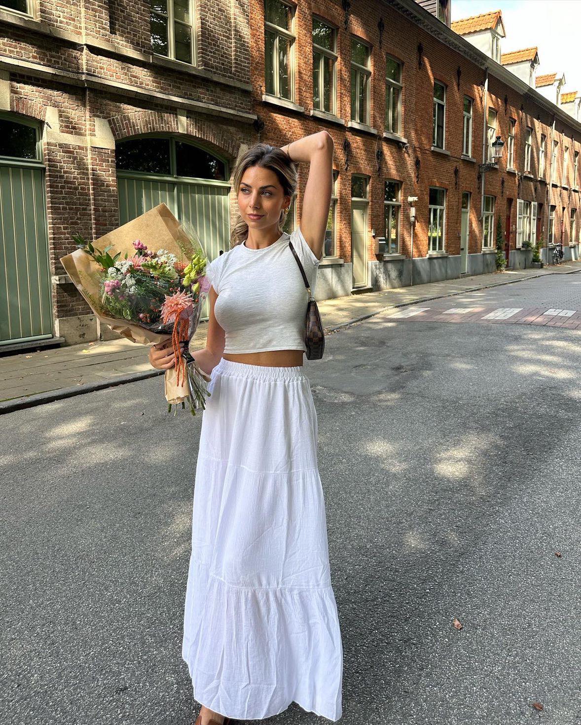 Kiera long skirt - White