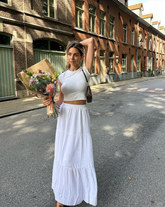 Kiera long skirt - White