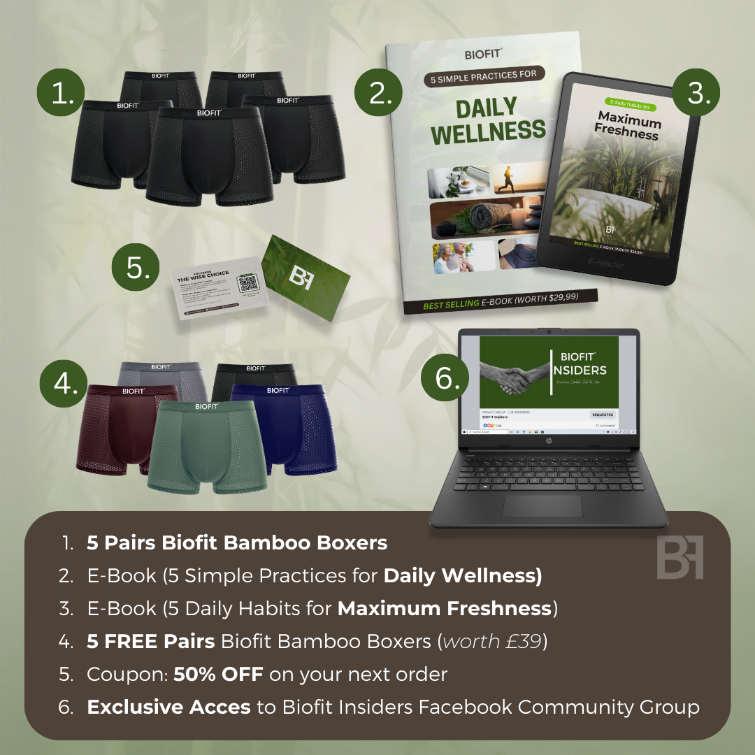 BIOFIT® Bamboo Boxers 5-Pack| + 5 FREE