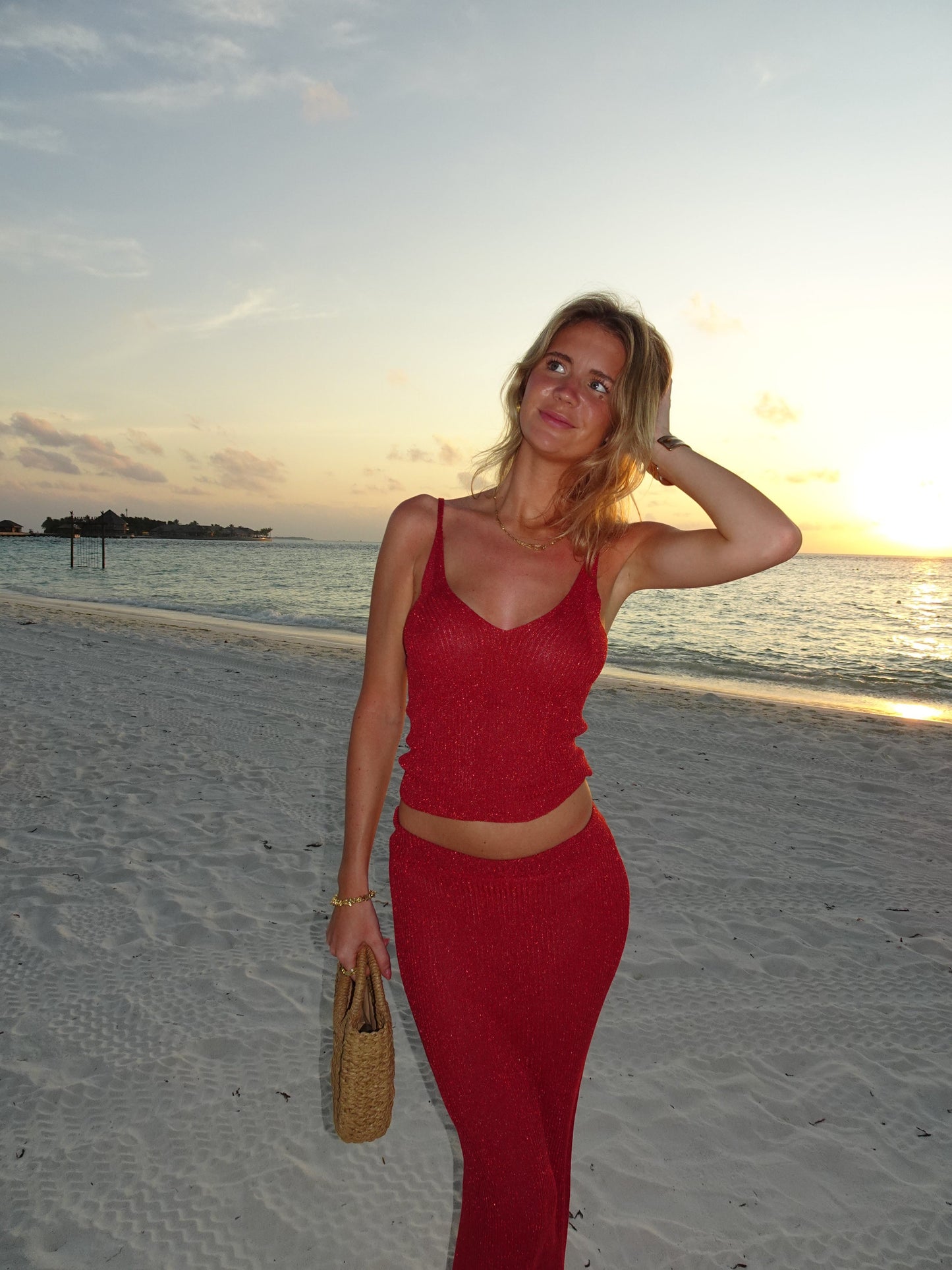 Malie glitter skirt - Red