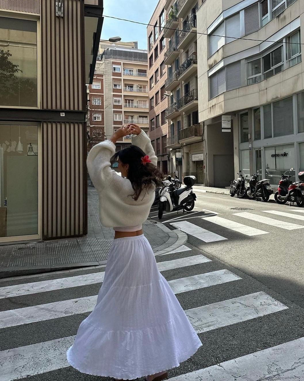 Kiera long skirt - White