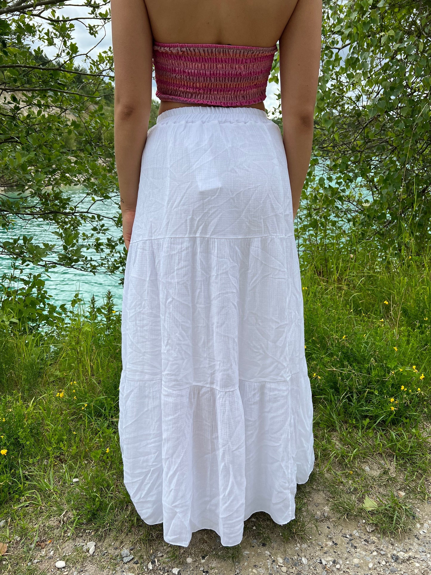 Kiera long skirt - White
