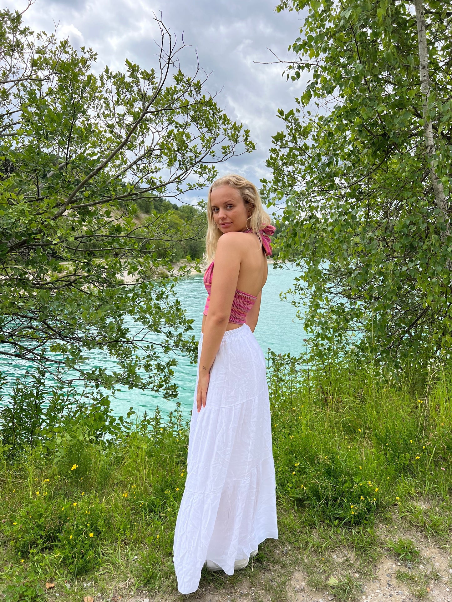 Kiera long skirt - White