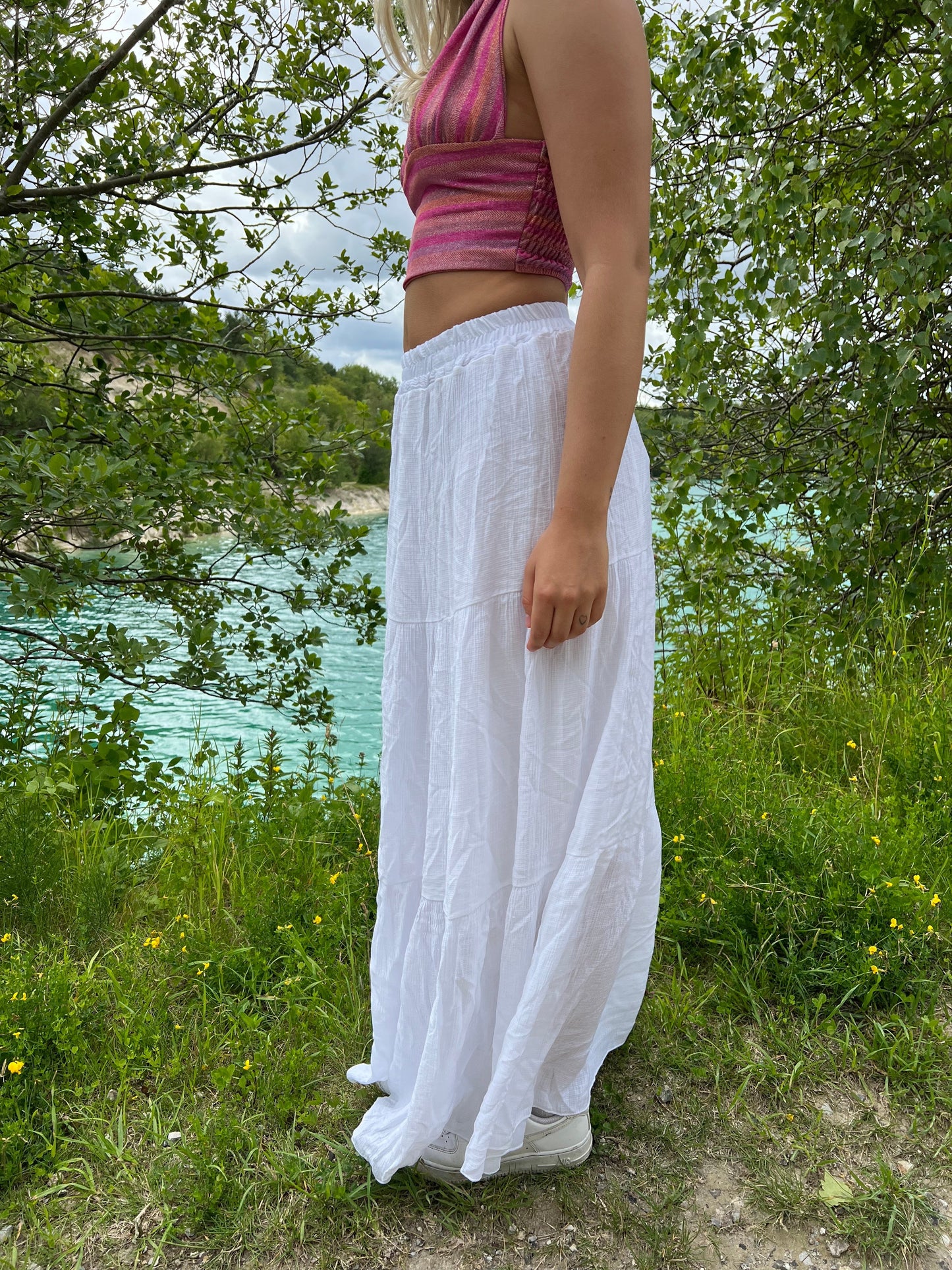 Kiera long skirt - White