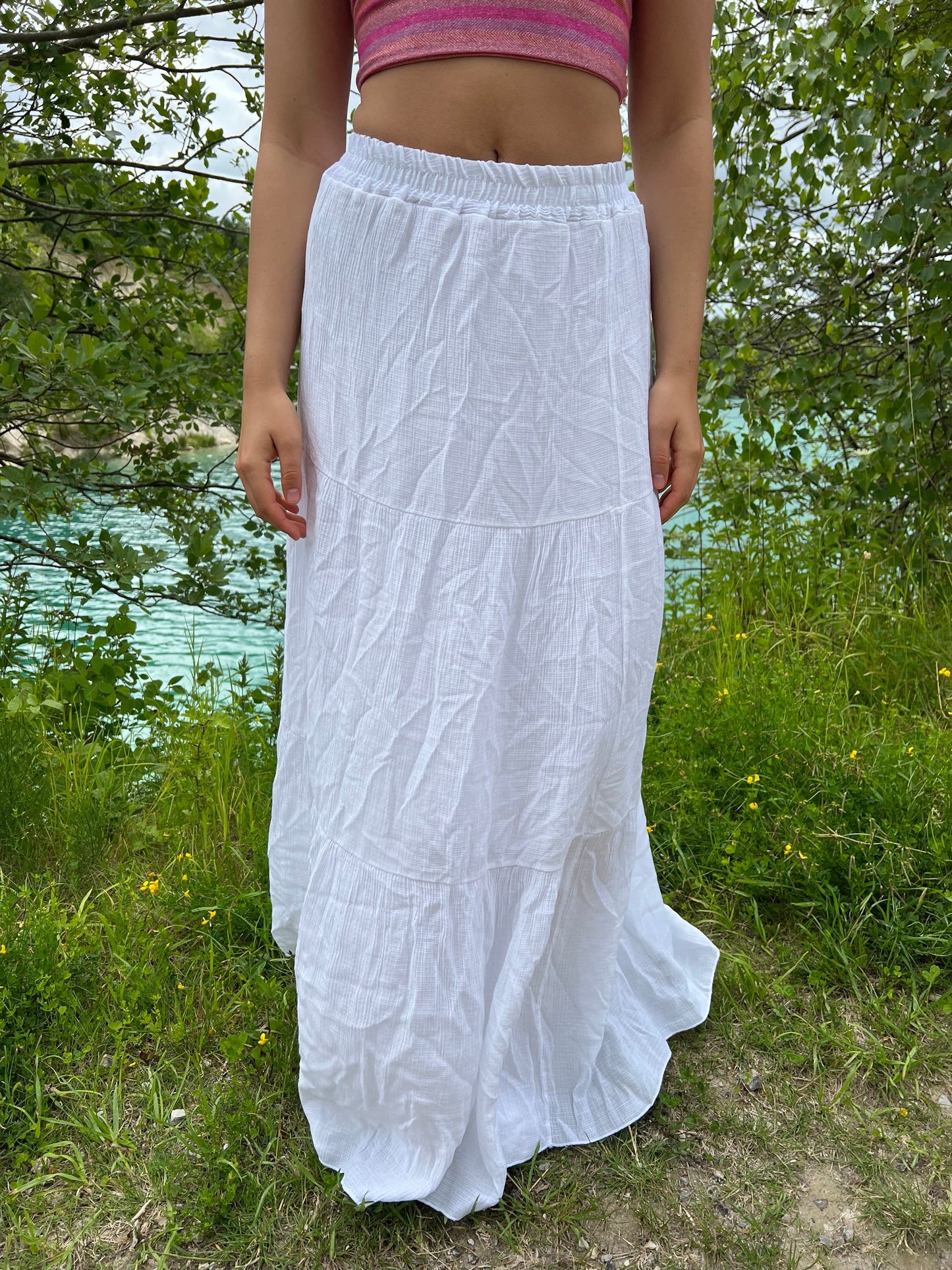 Kiera long skirt - White