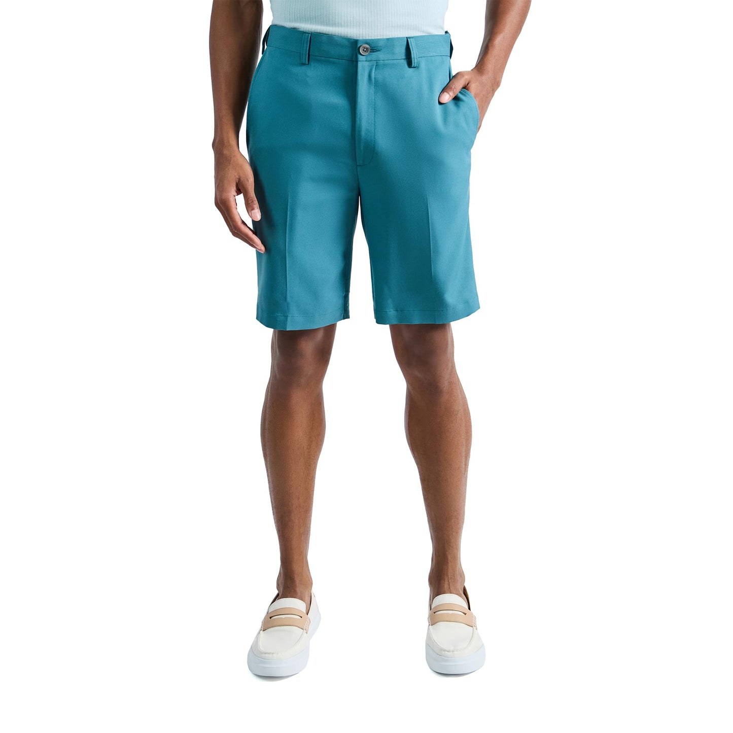 Men's Cool 18 Pro Straight Fit Flat Front 4-Way Stretch Expandable Waist Shorts