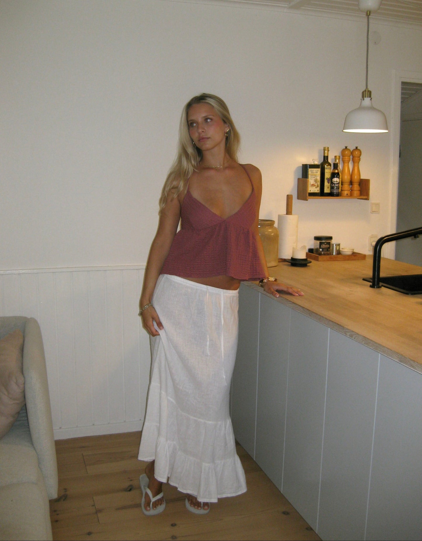 Huda maxi skirt - White