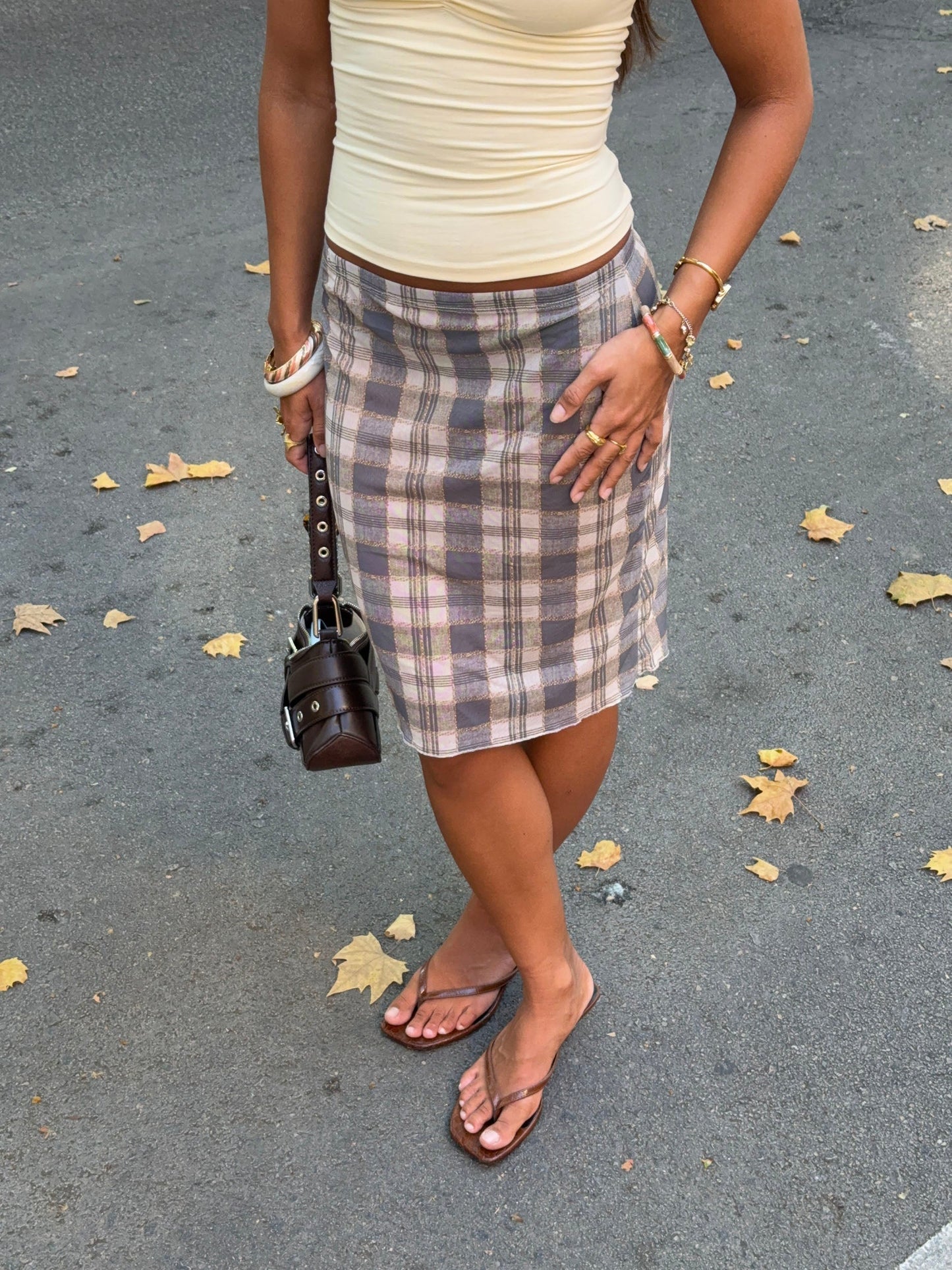 Daniela mesh skirt with checkers – Blue/white